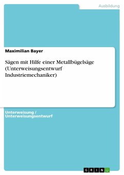 Sägen mit Hilfe einer Metallbügelsäge (Unterweisungsentwurf Industriemechaniker) - Bayer, Maximilian