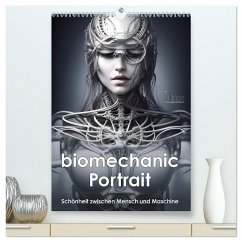 Biomechanic Portrait - Schönheit zwischen Mensch und Maschine (hochwertiger Premium Wandkalender 2024 DIN A2 hoch), Kunstdruck in Hochglanz