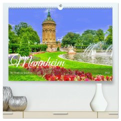Mannheim - Die Stadt im Quadrat (hochwertiger Premium Wandkalender 2024 DIN A2 quer), Kunstdruck in Hochglanz - Bartruff, Thomas