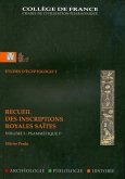 Recueil Des Inscriptions Royales Saïtes. Volume 1, Psammétique Ier
