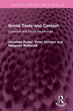 Social Texts and Context - Potter, Jonathan;Stringer, Peter;Wetherell, Margaret