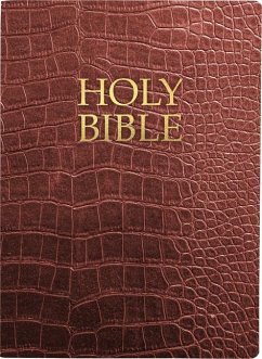 Kjver Holy Bible, Large Print, Walnut Alligator Bonded Leather, Thumb Index - Whitaker House