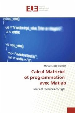 Calcul Matriciel et programmation avec Matlab - El Ghzaoui, Mohammed
