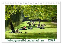 Fotoaquarell-Landschaften. (Tischkalender 2024 DIN A5 quer), CALVENDO Monatskalender