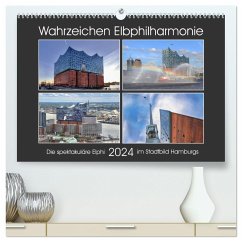 Wahrzeichen Elbphilharmonie (hochwertiger Premium Wandkalender 2024 DIN A2 quer), Kunstdruck in Hochglanz - Weigt © Hamburg, Mirko