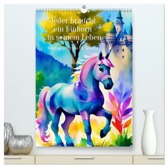 Jeder braucht ein Einhorn in seinem Leben - Bildergeschichte für Kinder (hochwertiger Premium Wandkalender 2024 DIN A2 hoch), Kunstdruck in Hochglanz - Zachrau, Anja