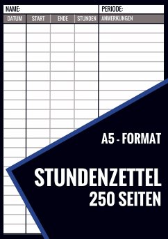 Cover Stundenzettel - 250 Seiten - Format A5