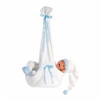 Babypuppe mit Hängewiege blau 42cm SV