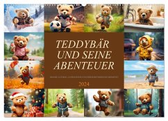 Teddybär und seine Abenteuer (Wandkalender 2024 DIN A2 quer), CALVENDO Monatskalender - Meutzner, Dirk