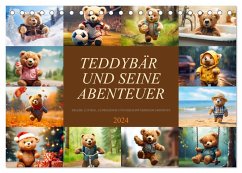 Teddybär und seine Abenteuer (Tischkalender 2024 DIN A5 quer), CALVENDO Monatskalender - Meutzner, Dirk