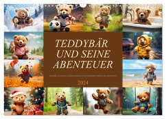 Teddybär und seine Abenteuer (Wandkalender 2024 DIN A3 quer), CALVENDO Monatskalender