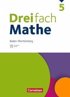 Cover Dreifach Mathe 5. Schuljahr. Baden-Württemberg - Schulbuch - Mit digitalen Hilfen, Erklärfilmen und Wortvertonungen