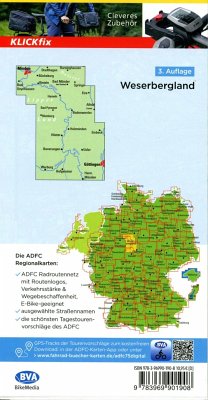 ADFC-Regionalkarte Weserbergland, 1:75.000, mit Tagestourenvorschlägen, reiß- und wetterfest, E-Bike-geeignet, GPS-Tracks Download