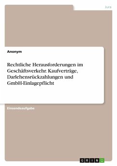 Rechtliche Herausforderungen im Geschäftsverkehr. Kaufverträge, Darlehensrückzahlungen und GmbH-Einlagepflicht