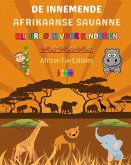 De innemende Afrikaanse savanne - Kleurboek voor kinderen - Grappige tekeningen van schattige Afrikaanse dieren