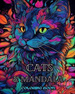 Cats with Mandalas - Adult Coloring Book. Beautiful Coloring Pages - Book, Adult Coloring