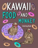 Kawaii Food and Monkey Coloring Book