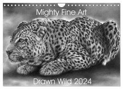 Mighty Fine Art Drawn Wild 2024 (Wall Calendar 2024 DIN A4 landscape), CALVENDO 12 Month Wall Calendar
