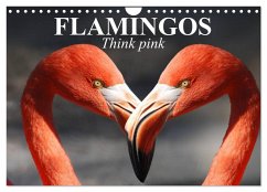 Flamingos Think pink (Wall Calendar 2024 DIN A4 landscape), CALVENDO 12 Month Wall Calendar - Stanzer, Elisabeth