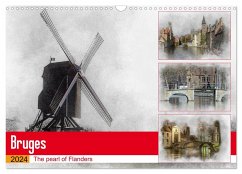 Bruges the pearl of Flanders (Wall Calendar 2024 DIN A3 landscape), CALVENDO 12 Month Wall Calendar