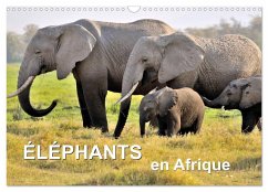 Éléphants en Afrique (Calendrier mural 2024 DIN A3 vertical), CALVENDO calendrier mensuel