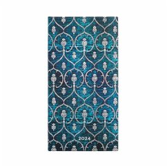 Cover Paperblanks 2024 Blue Velvet Blue Velvet 12-Month Slim Horizontal Elastic Band Closure 160 Pg 100 GSM