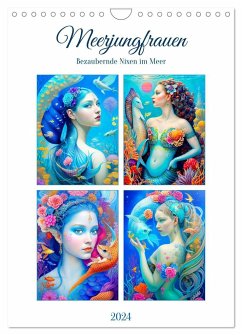Meerjungfrauen. Bezaubernde Nixen im Meer (Wandkalender 2024 DIN A4 hoch), CALVENDO Monatskalender