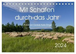 Mit Schafen durch das Jahr (Tischkalender 2024 DIN A5 quer), CALVENDO Monatskalender