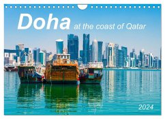 Doha at the coast of Qatar (Wall Calendar 2024 DIN A4 landscape), CALVENDO 12 Month Wall Calendar - Waurick, Kerstin