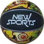 New Sports Basketball schwarz/bunt, Größe 7, unaufgblasen