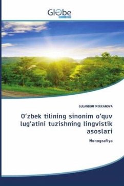 Cover O¿zbek tilining sinonim o¿quv lug¿atini tuzishning lingvistik asoslari