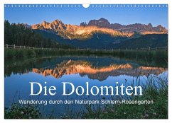 Die Dolomiten - Wanderung durch den Naturpark Schlern-Rosengarten (Wandkalender 2024 DIN A3 quer), CALVENDO Monatskalender