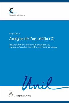 Analyse de l'art. 649a CC (eBook, PDF) - Kiepe, Maya