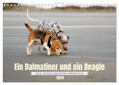 Ein Dalmatiner und ein Beagle - Auf der maritimen Jagd nach dem weltbesten Stock (Wandkalender 2024 DIN A4 quer), CALVENDO Monatskalender
