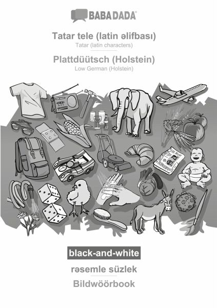 Tatar (latin characters) (in latin script) - Plattdüütsch (Holstein), visual dictionary, BW