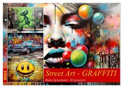 Street Art Graffiti (Wandkalender 2024 DIN A2 quer), CALVENDO Monatskalender