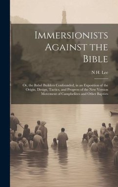 Immersionists Against the Bible; Or, the Babel Builders Confounded, in an Exposition of the Origin, Design, Tactics, and Progress of the New Version M - Lee, N. H.