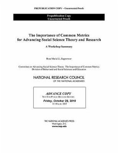 The Importance of Common Metrics for Advancing Social Science Theory and Research - National Research Council; Division of Behavioral and Social Sciences and Education; Committee on Social Science Evidence for Use; Committee on Advancing Social Science Theory the Importance of Common Metrics
