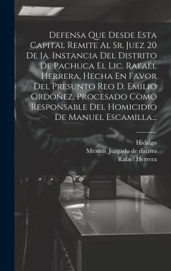 Defensa Que Desde Esta Capital Remite Al Sr. Juez 20 De 1a. Instancia Del Distrito De Pachuca El Lic. Rafael Herrera, Hecha En Favor Del Presunto Reo - Herrera, Rafael; Hidalgo