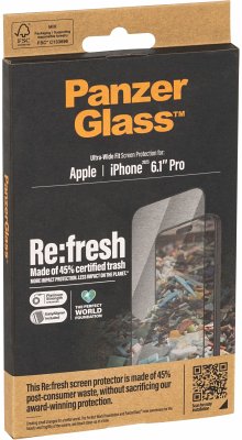 PanzerGlass Screen Protector Recycled Glass clear iP 15 Pro