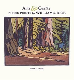 Arts & Crafts Block Prints by William S. Rice 2024 Wall Calendar - Pomegranate