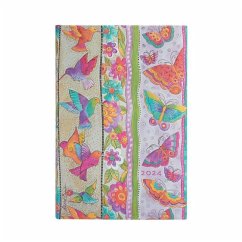 Paperblanks 2024 Hummingbirds & Flutterbyes Playful Creations 12-Month Mini Horizontal Elastic Band Closure 160 Pg 100 GSM