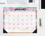 Watercolor Stripes 2024 22 X 17 Large Monthly Deskpad