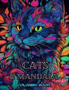 Cats with Mandalas - Adult Coloring Book. Beautiful Coloring Pages - Book, Adult Coloring