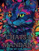 Chats avec Mandalas - Livre de coloriage pour adultes. Belles pages à colorier