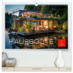 Hausboote Wohn Fantasien (hochwertiger Premium Wandkalender 2024 DIN A2 quer), Kunstdruck in Hochglanz