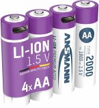 1x4 Ansmann Lithium Akku Mignon AA 1800mAh + Ladekabel 1312-0036