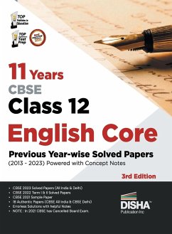 11 Years CBSE Class 12 English Core Previous Year-wise Solved Papers (2013 - 2023) powered with Concept Notes 3rd Edition   Previous Year Questions PYQs - Disha Experts