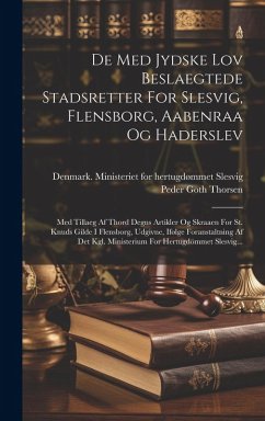 Cover De Med Jydske Lov Beslaegtede Stadsretter For Slesvig, Flensborg, Aabenraa Og Haderslev: Med Tillaeg Af Thord Degns Artikler Og Skraaen For St. Knuds