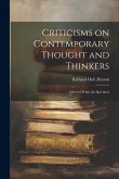 Criticisms on Contemporary Thought and Thinkers; Selected From the Spectator